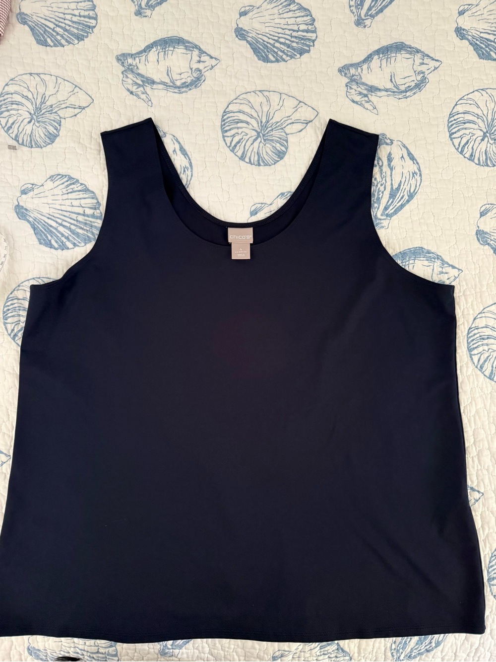 Chico's Black Scoop Neck Shell Tank Top sz XXL